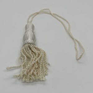 One Cream Colonial 4" Tassel Shade Pull w/Higbee Button for roller shades, #50H (#116)