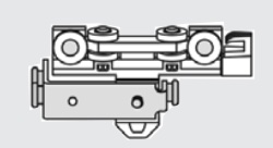 Kirsch Architrac Series 94003 Right Wheeled Butt Master, Zinc, Sold Individually, #84211-061 (Bin 10) - Image 3
