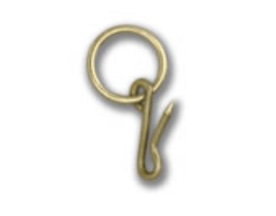 Graber 3/8" Pin-On Tieback Ring - Bright Brass, Pack of 50, #8-225-8