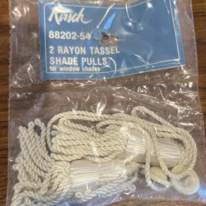 Kirsch Rayon Tassel Shade Pulls for window shades, 1 Pair, Cream, #88202-54