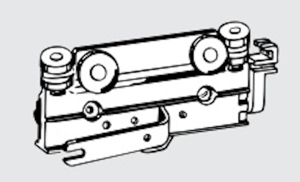 Kirsch Architrac® Right Wheeled Through the Fabric Master*, Zinc, Sold Individually, #84207-061 (Bin 20)