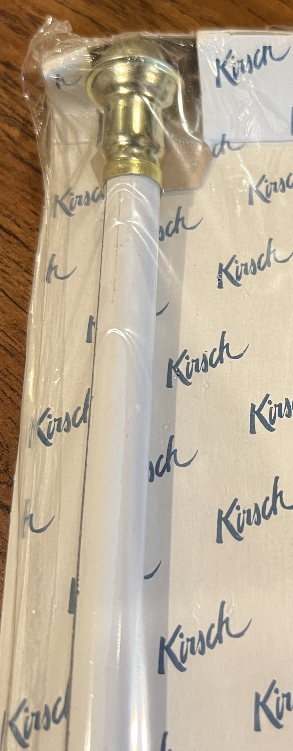 Kirsch Traditional Cafe Rod, White with Brass Ends, 18" - 28", 3/4" Clearance, #5702-54, Sold Individually - Image 2