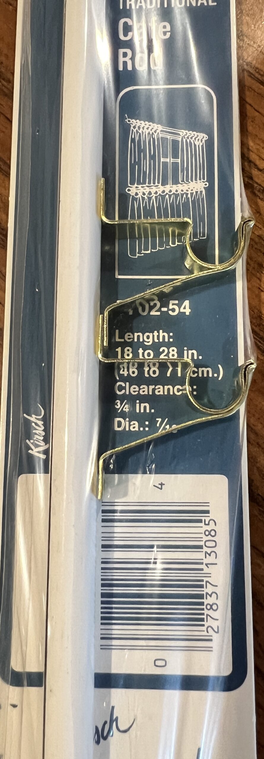 Kirsch Traditional Cafe Rod, White with Brass Ends, 18" - 28", 3/4" Clearance, #5702-54, Sold Individually - Image 3