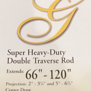 Graber Super Heavy-Duty Traverse Rod, Extends 66"-120", Projection:  2-3 1/4" & 5-6 1/2", Center Draw, #0-623-1, Sold Individually