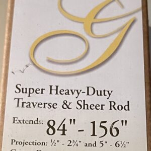 Graber Super Heavy-Duty Traverse Rod, Extends 84"-156", Projection:  1/2-2 3/4" & 5-6 1/2", Center Draw, #0-614-1, Sold Individually