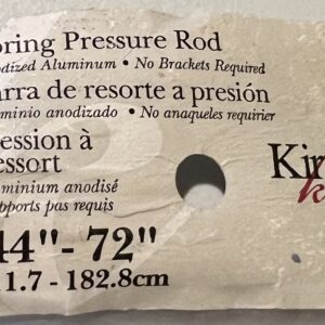 Kirsch Spring Pressure Rod, 44"-72", No Brackets Required, #5755.090, Sold Individually