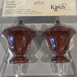 Kirsch Flower Petal Finials for 1 3/8" Wood Pole, Light Cherry, 1 Pair, #5621G.082