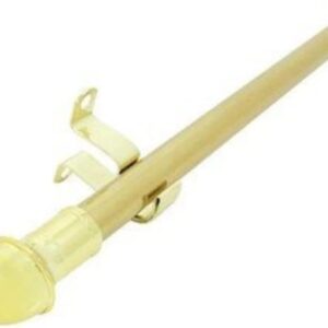 Graber 7/16-Inch Round Cafe Curtain Rod (28 to 48-Inch Width, Brass) Sold Individually