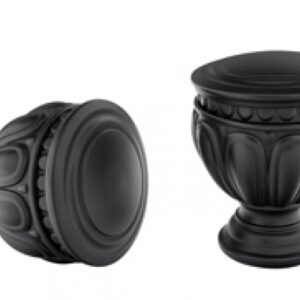 Kirsch Designer Metals 1 3/8 inch Artemis Finials, 1 Pair, #1831930, Color:  Black