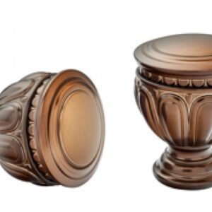 Kirsch Designer Metals 1 3/8 inch Artemis Finials, 1 Pair, #1831931, Color:  Caramel