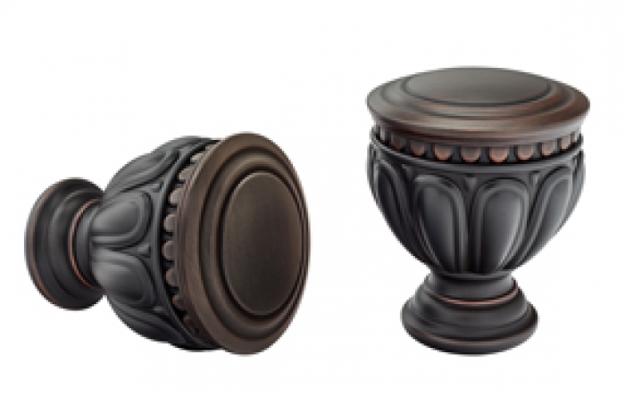 Kirsch Designer Metals 1 3/8 inch Artemis Finials, 1 Pair, #1831927, Color: Oil Rubbed Bronze