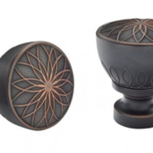Kirsch Designer Metals 1 3/8 inch Calla Finials, 1 Pair, #1831839, Color:  Oil Rubbed Bronze