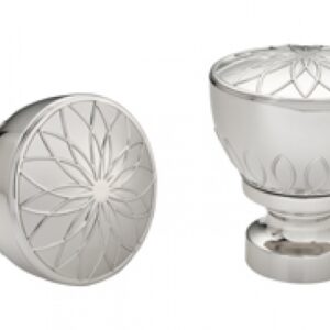 Kirsch Designer Metals 1 3/8 inch Calla Finials, 1 Pair, #1831955, Color:  Polished Nickel