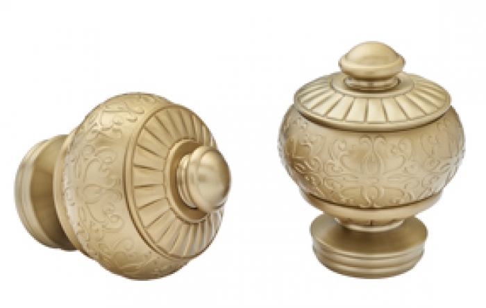 Kirsch Designer Metals 1 3/8 inch Cheyenne Finials, 1 Pair, #1831867, Color: Brushed Bronze
