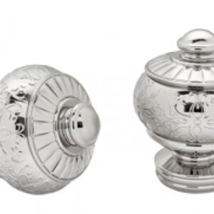 Kirsch Designer Metals 1 3/8 inch Cheyenne Finials, 1 Pair, #1831956, Color:  Polished Nickel