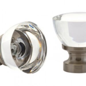 Kirsch Designer Metals 1 3/8 inch Garland Finials, 1 Pair, #1832185, Color:  Satin Nickel