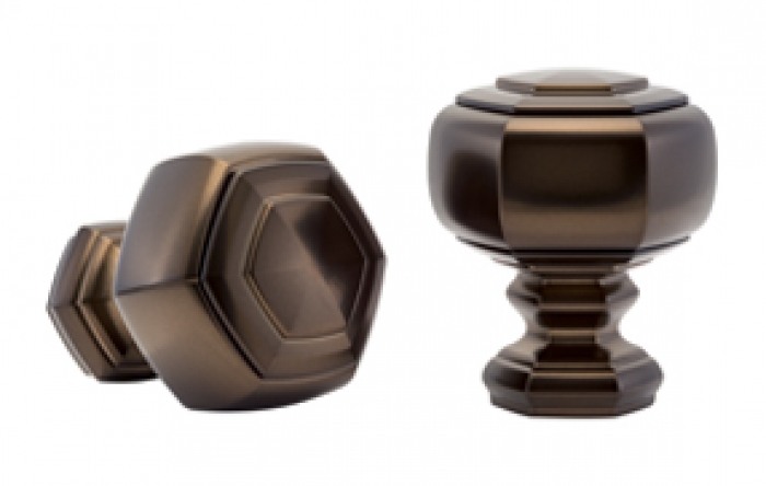 Kirsch Designer Metals 1 3/8 inch Grotto Finials, 1 Pair, #1831832, Color: Caramel