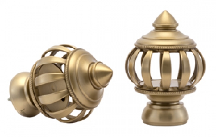 Kirsch Designer Metals 1 3/8 inch Legion Finials, 1 Pair, #1832066, Color: Brushed Bronze
