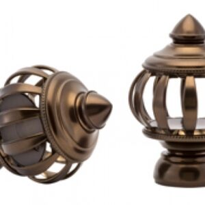 Kirsch Designer Metals 1 3/8 inch Legion Finials, 1 Pair, #1832071, Color:  Caramel