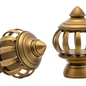 Kirsch Designer Metals 1 3/8 inch Legion Finials, 1 Pair, #1832065, Color:  Gilded Bronze