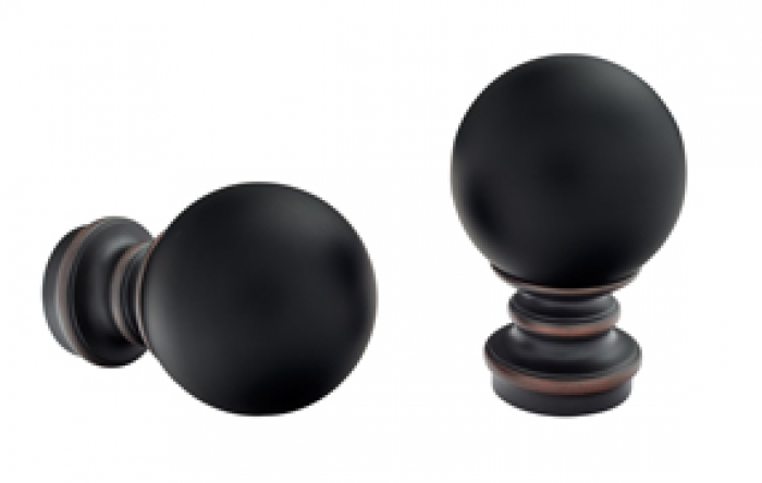 Kirsch Designer Metals 1 3/8 inch Pandora Finials, 1 Pair, #1831709, Color: Oil Rubbed Bronze