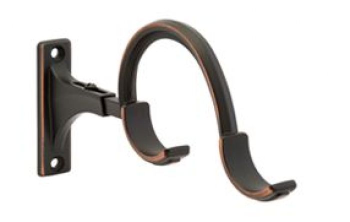 Kirsch Designer Metals 1 3/8" Decorative Double Bypass Bracket, Sold Individually, #1832127, Color:  Oil Rubbed Bronze