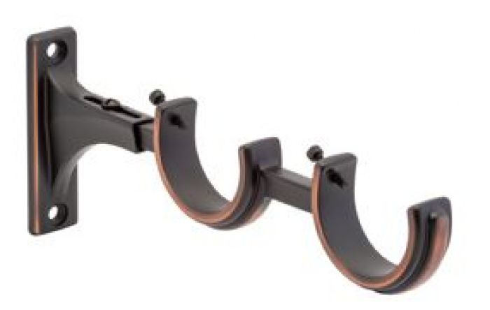 Kirsch Designer Metals 1 3/8" Decorative Double Bracket, Sold Individually, #1832111, Color: Oil Rubbed Bronze