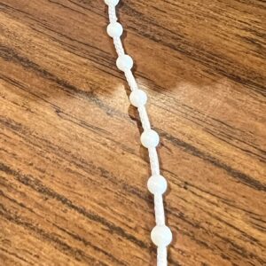 White plastic Bead Chain, 12 feet, White