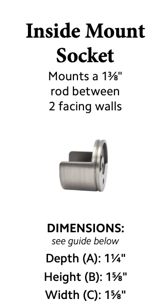 Kirsch Designer Metals 1 3/8" Inside Mount Socket, Sold Individually, #1832223, Color: Oil Rubbed Bronze