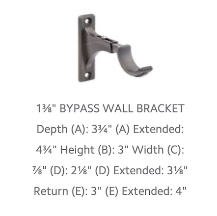 Kirsch Designer Metals 1 3/8" Decorative Bypass Bracket, Sold Individually, #1832093, Color: Caramel - Image 2