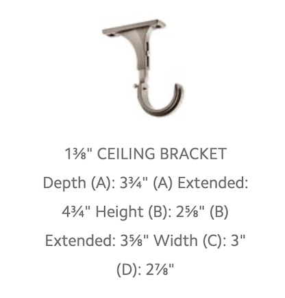 Kirsch Designer Metals 1 3/8" Decorative Ceiling Bracket, Sold Individually, #1832087, Color: Oil Rubbed Bronze - Image 2