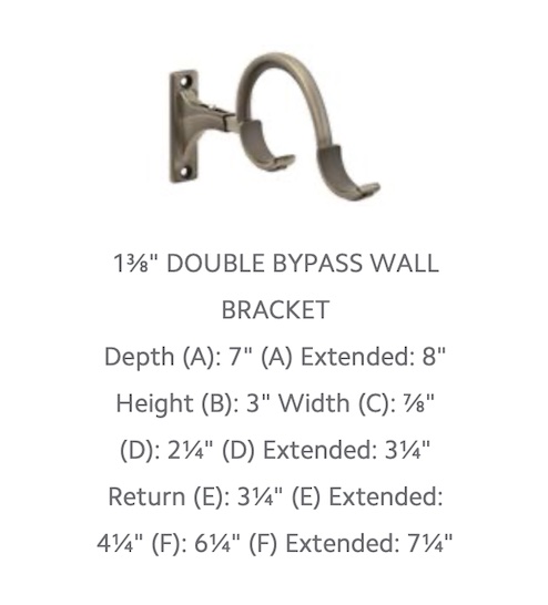 Kirsch Designer Metals 1 3/8" Decorative Double Bypass Bracket, Sold Individually, #1832125, Color: Caramel - Image 2