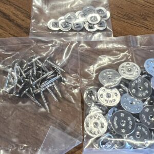 Drapery Button Form Clasp & Lock Washer, Set of 25 (#373)