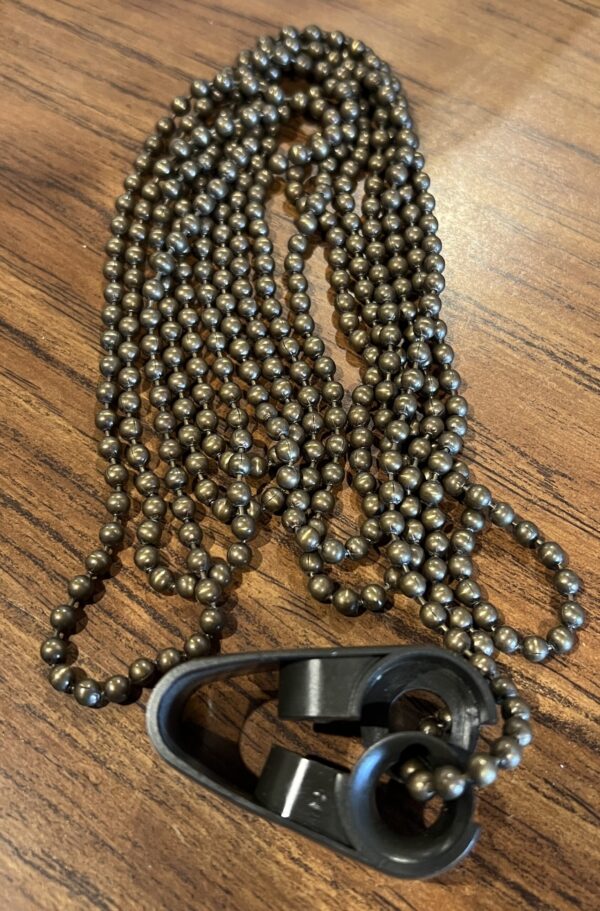 60" Antique Brass Shade Chain Loop with Hold Down, Sold Individually (#444)