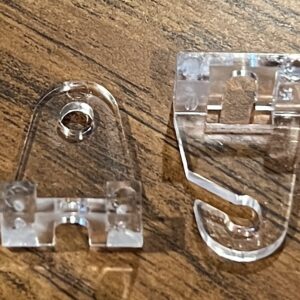 Clear Plastic Hold Down Brackets, 1 Pair  (#541)